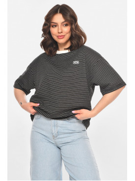 Футболка женская черного цвета с принтом 211166C
