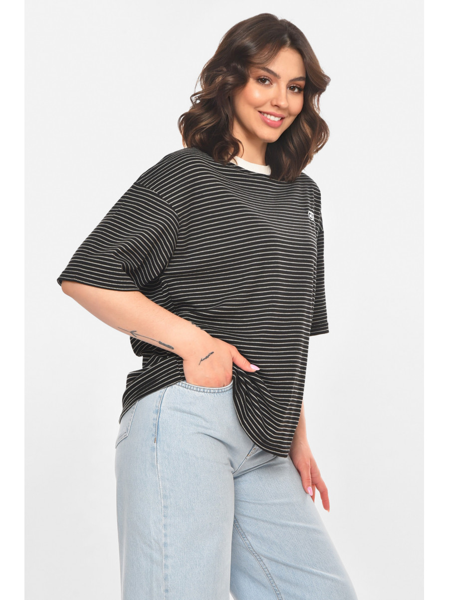 Футболка женская черного цвета с принтом 211166C