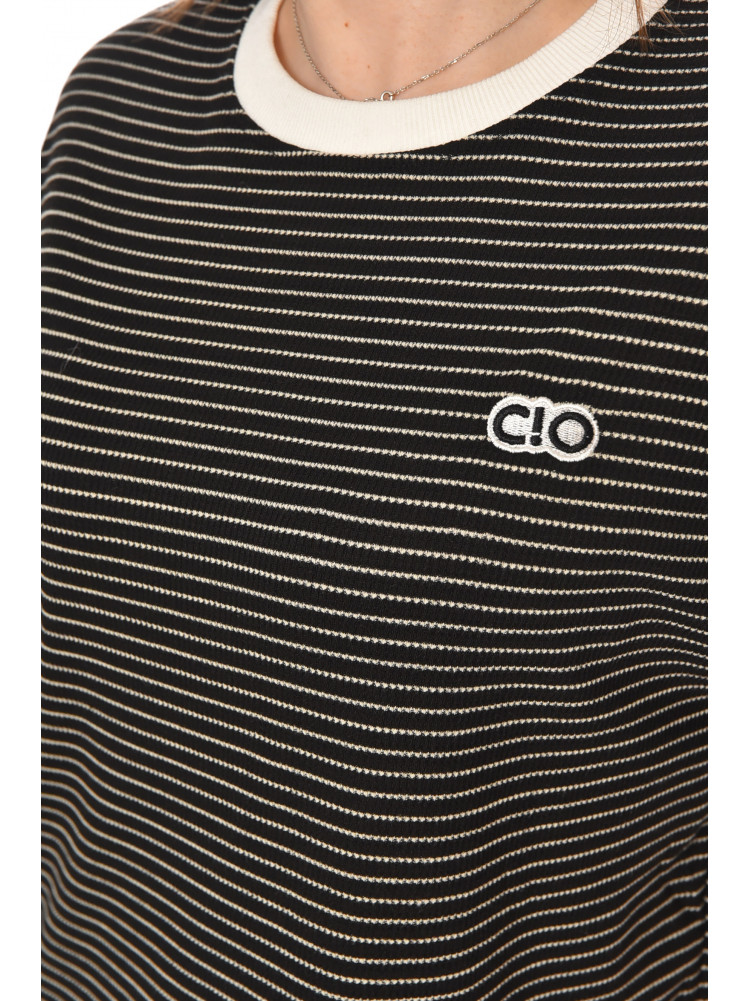 Футболка женская черного цвета с принтом 211166C