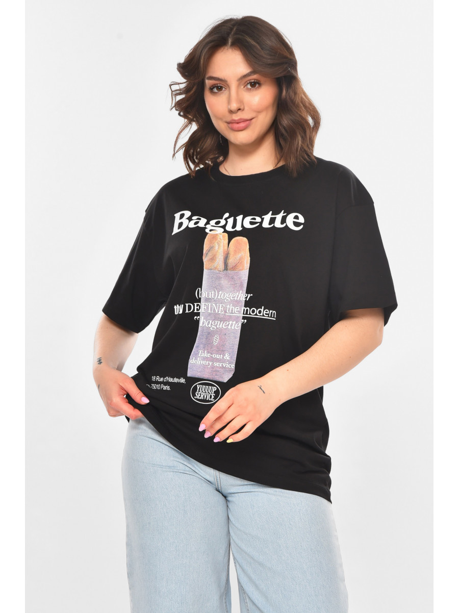 Футболка женская черного цвета 211174C