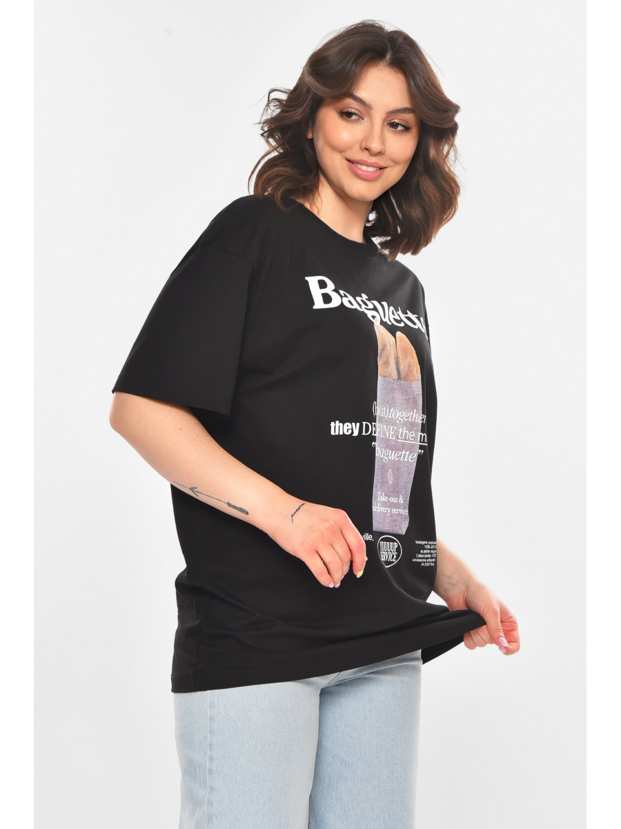 Футболка женская черного цвета 211174C