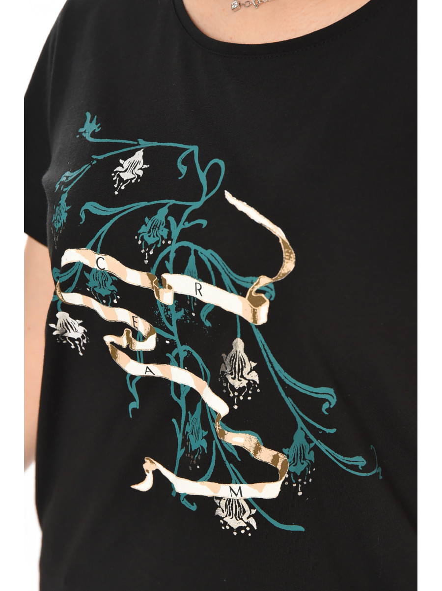 Футболка женская черного цвета 211175C