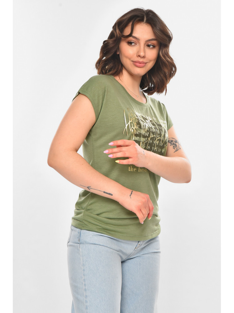 Футболка женская зеленого цвета 211178C