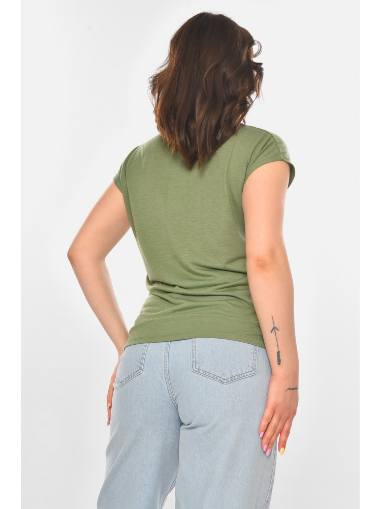 Футболка женская зеленого цвета 211178C