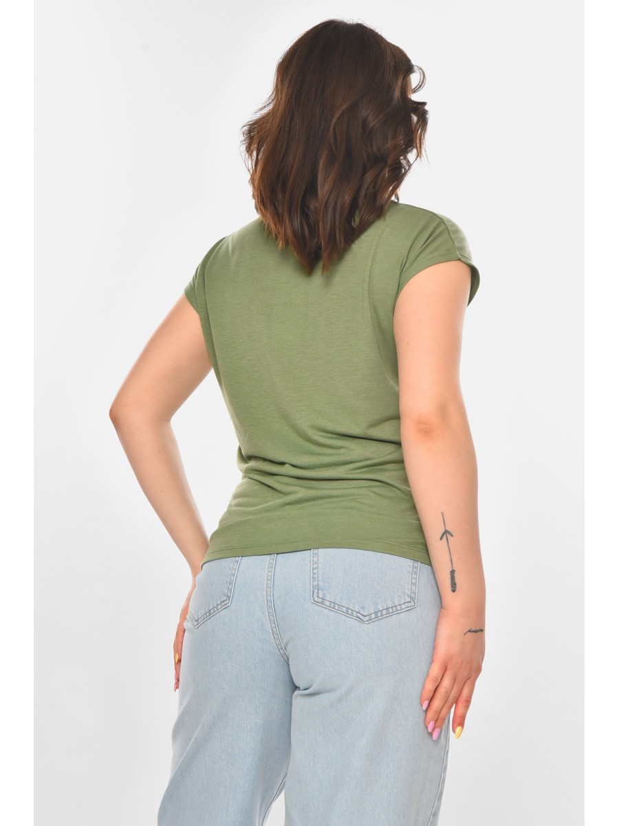 Футболка женская зеленого цвета 211178C