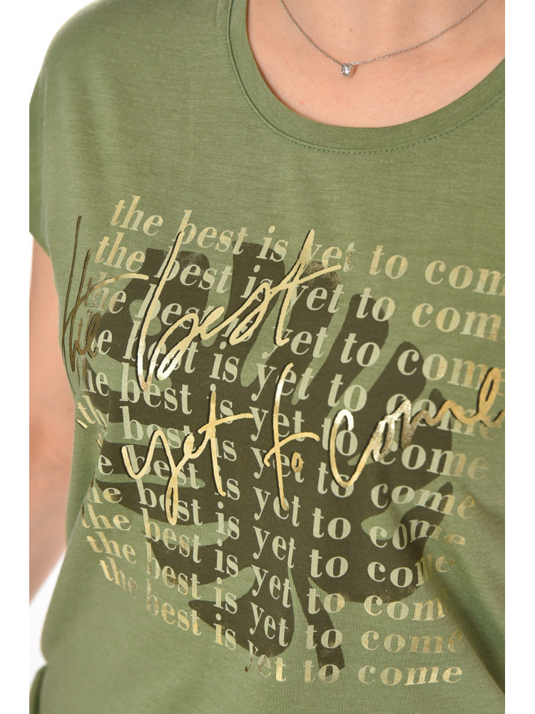 Футболка женская зеленого цвета 211178C