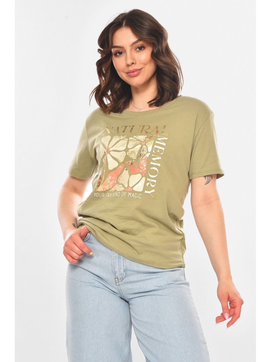 Футболка женская оливкового цвета 211179C