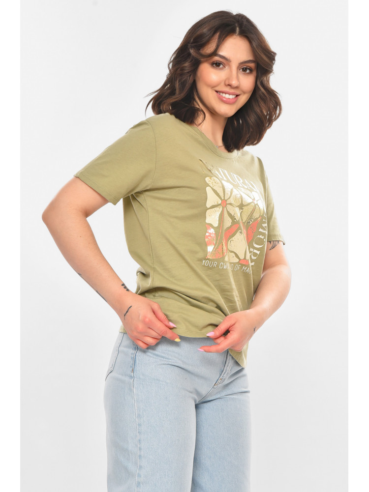 Футболка женская оливкового цвета 211179C