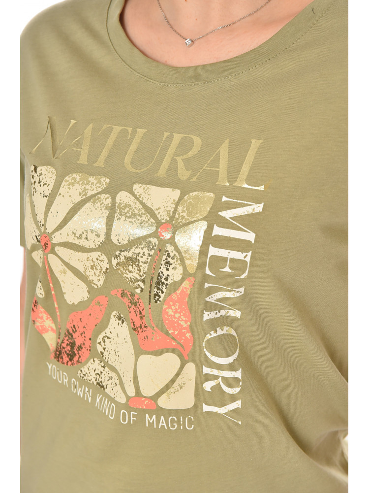 Футболка женская оливкового цвета 211179C