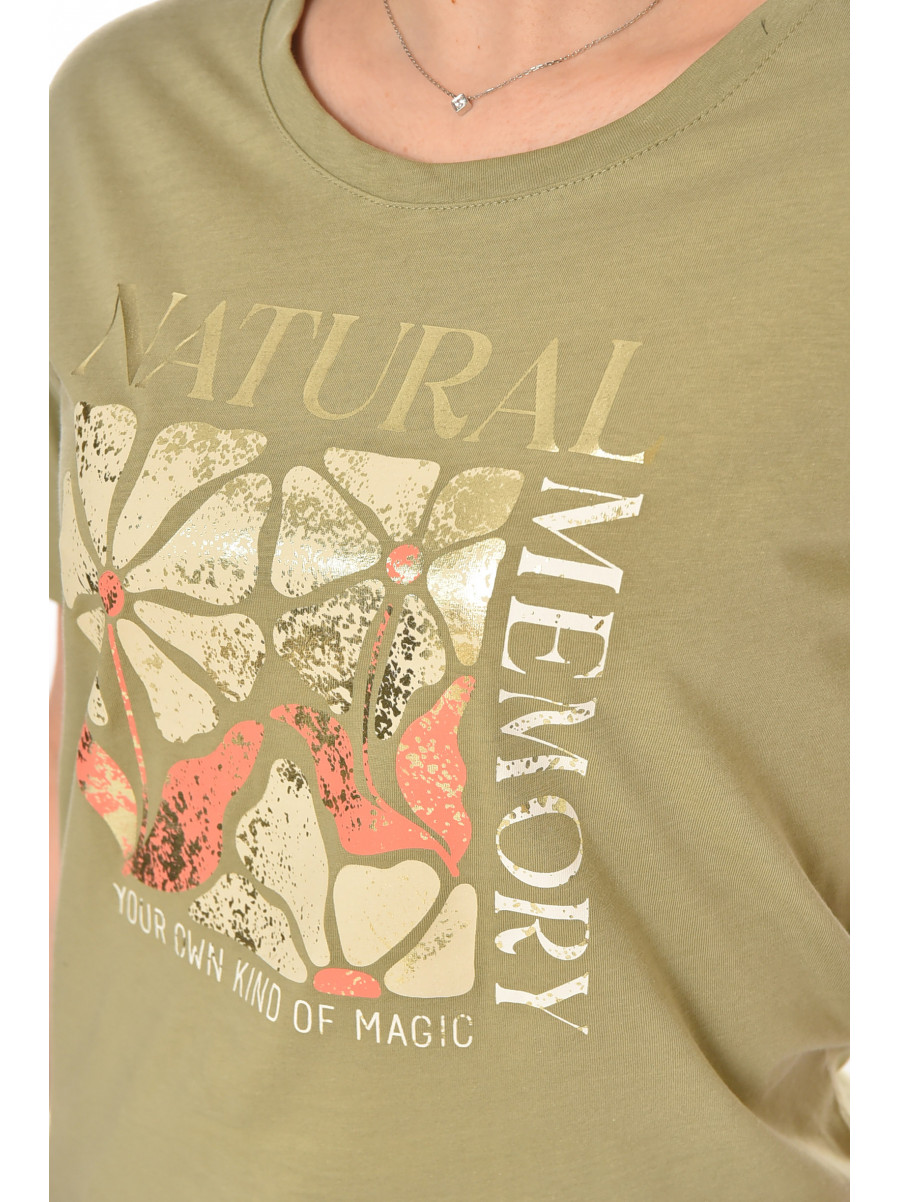 Футболка женская оливкового цвета 211179C