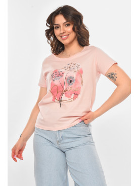 Футболка жіноча пудрового кольору 211180C