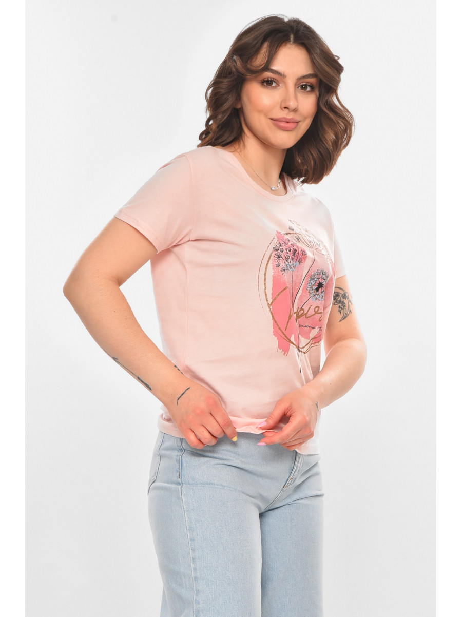 Футболка женская пудрового цвета 211180C