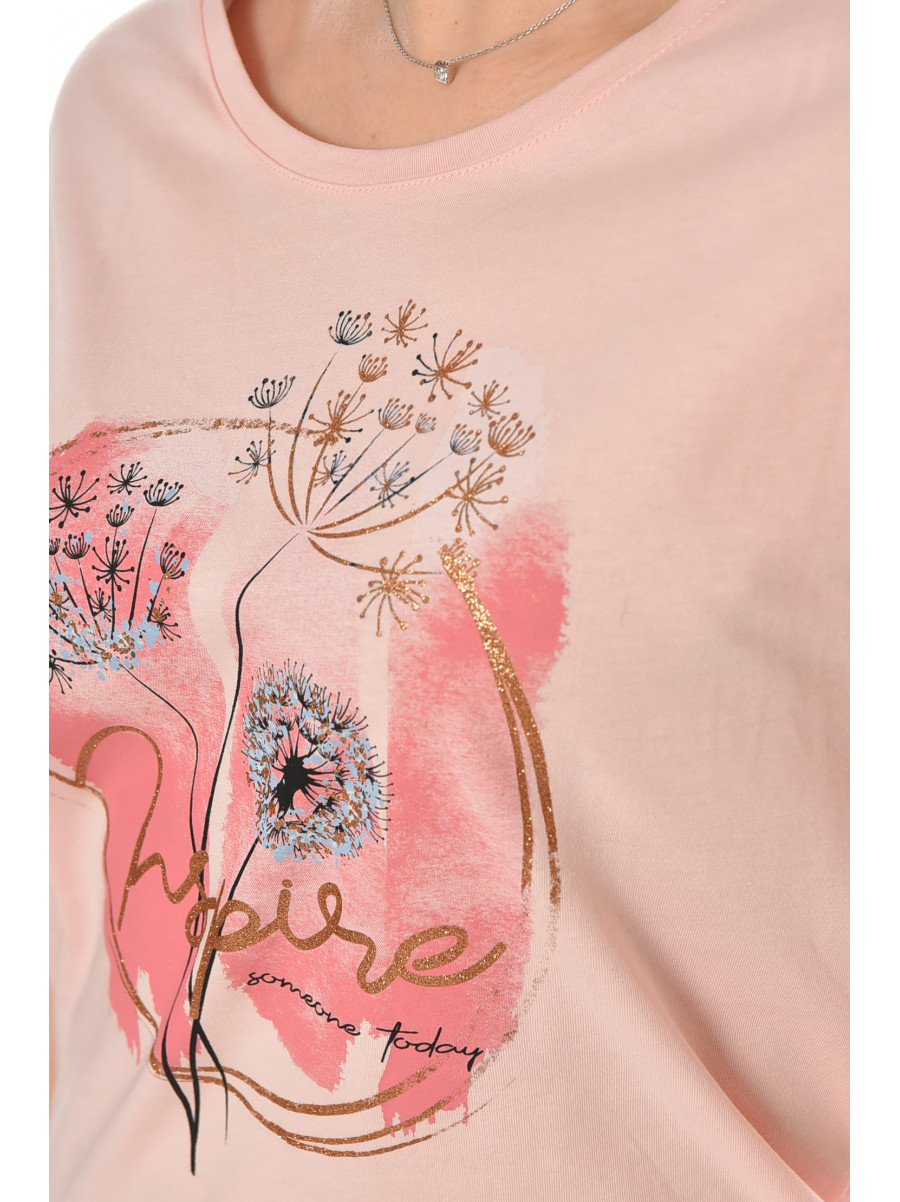 Футболка женская пудрового цвета 211180C