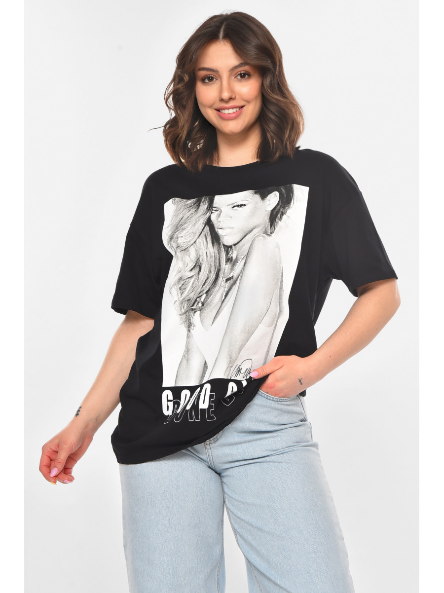 Футболка женская черного цвета 211181C