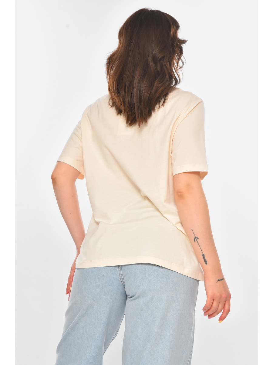 Футболка женская бежевого цвета 211182C