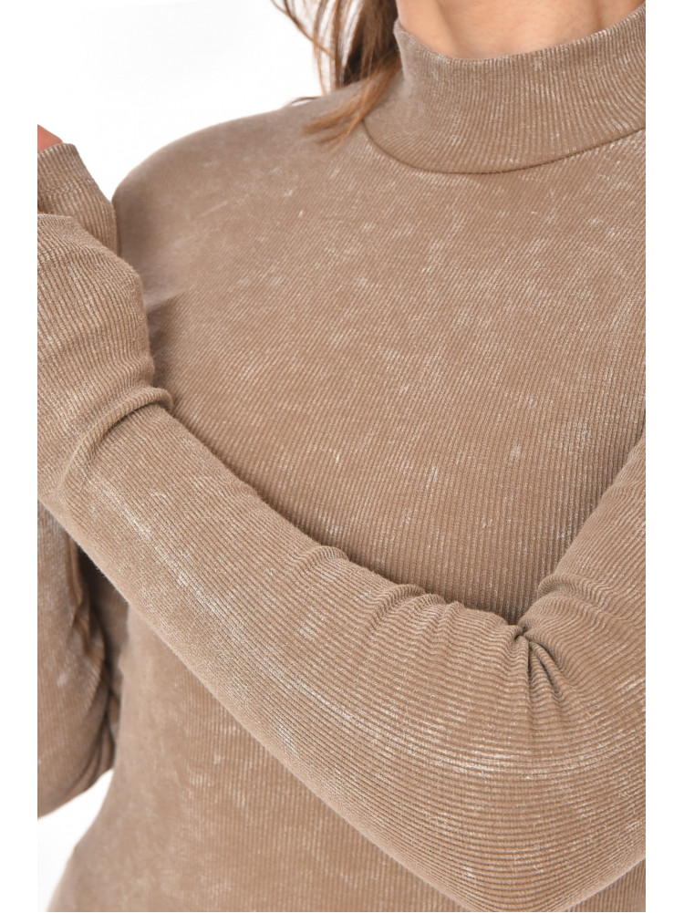 Платье женское однотонное удлиненное бежевого цвета 400236 211190C