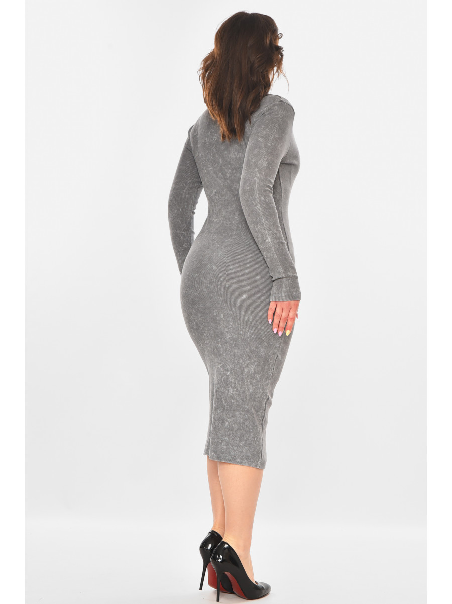 Платье женское однотонное удлиненное серого цвета 400236 211191C