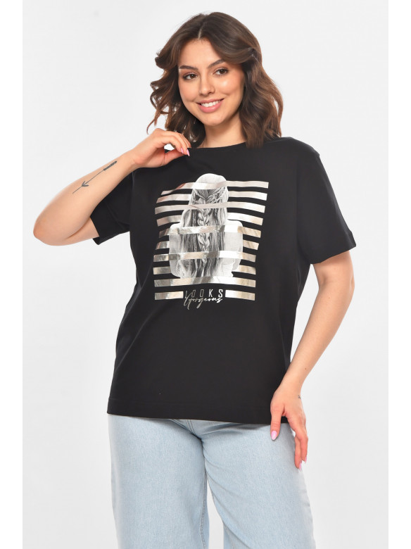 Футболка женская черного цвета 211192C
