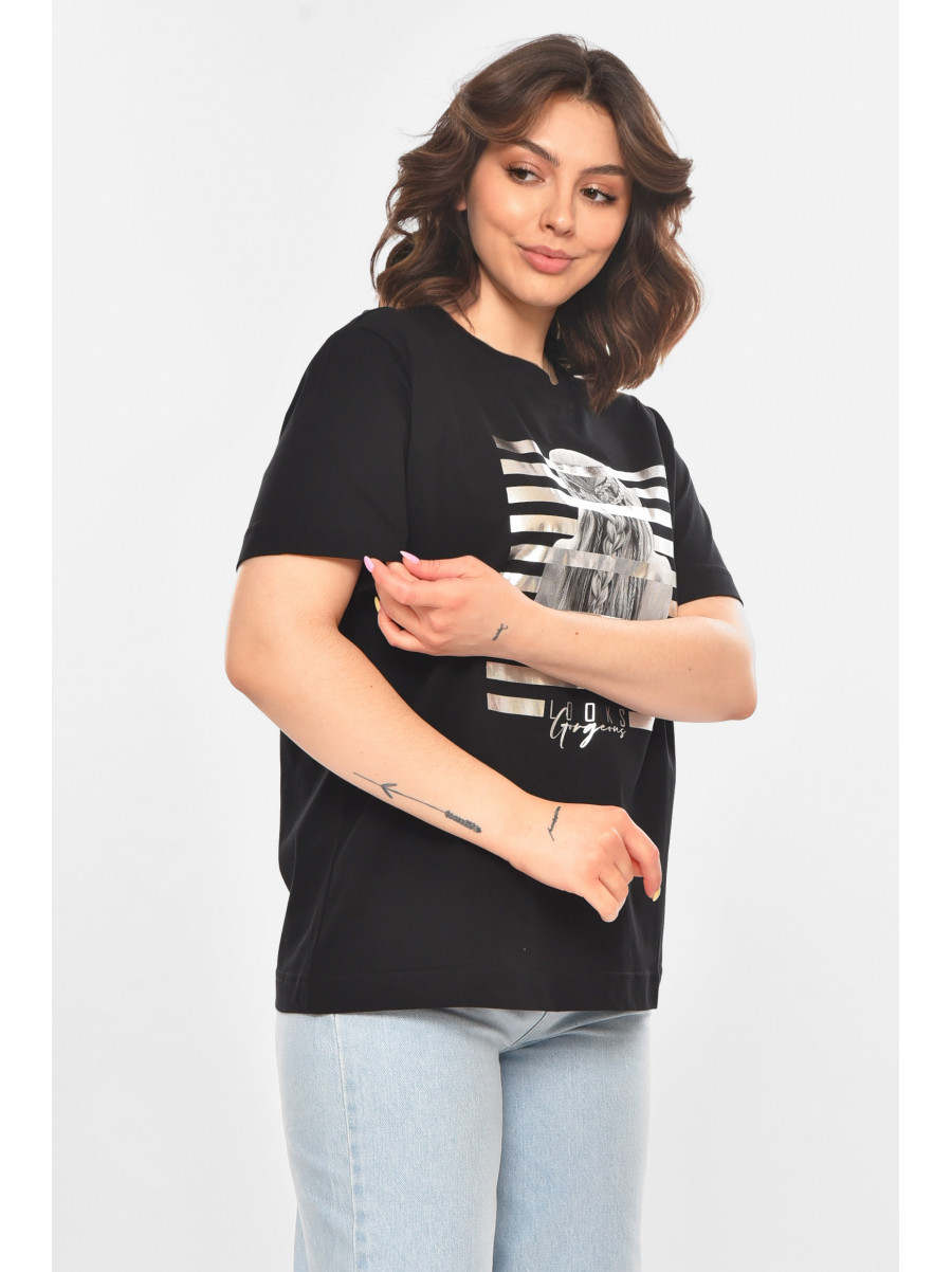 Футболка женская черного цвета 211192C