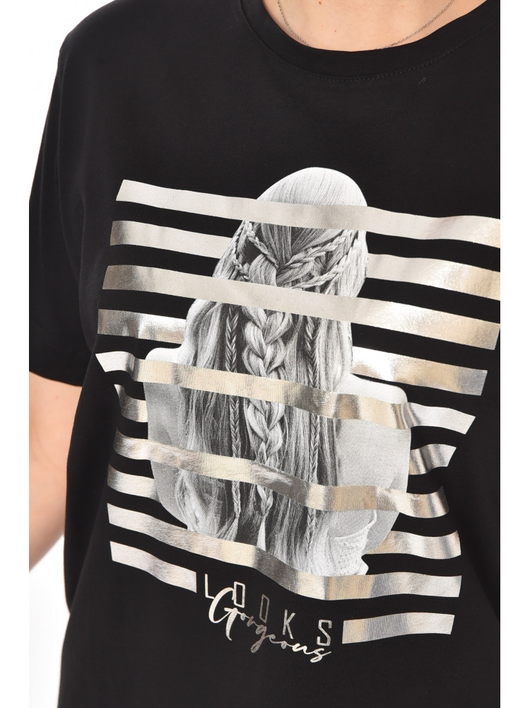 Футболка женская черного цвета 211192C