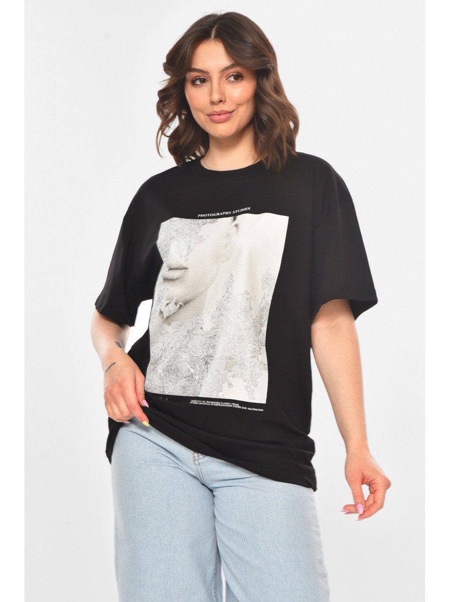 Футболка женская черного цвета 211202C