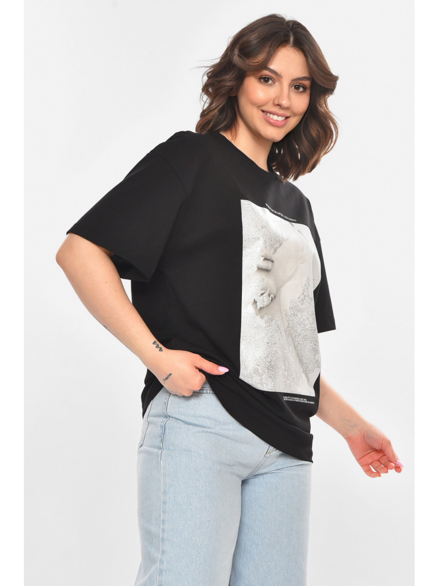 Футболка женская черного цвета 211202C