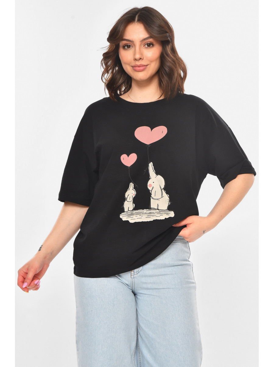 Футболка женская черного цвета 211203C