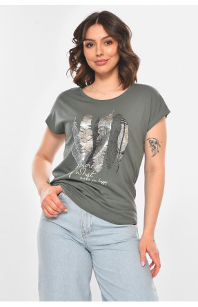 Футболка женская цвета хаки 211204C