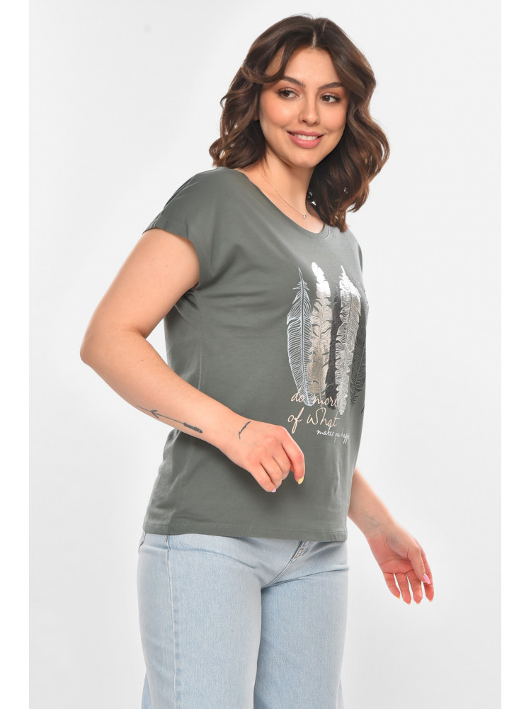 Футболка женская цвета хаки 211204C