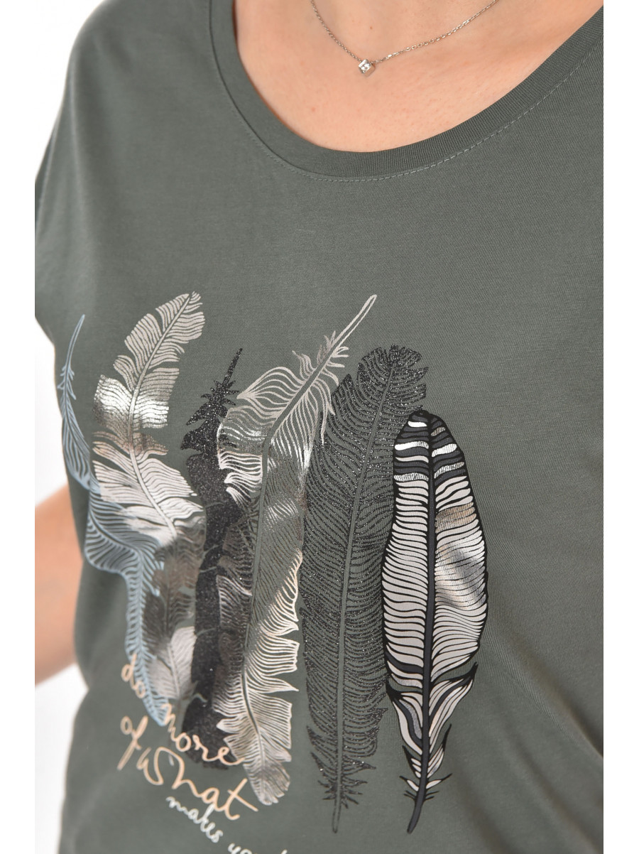 Футболка женская цвета хаки 211204C