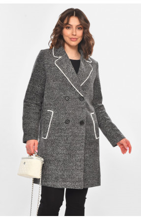Пальто женское однотонное серого цвета 801 211205C
