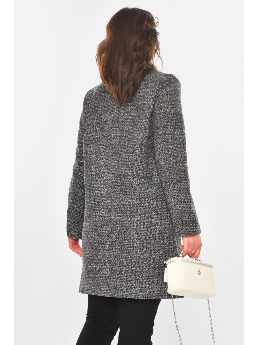 Пальто женское однотонное серого цвета 801 211205C