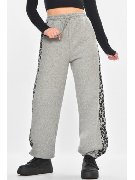 Штаны женские серого цвета со вставками 2763 211206C