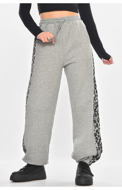 Штаны женские серого цвета со вставками 2763 211206C