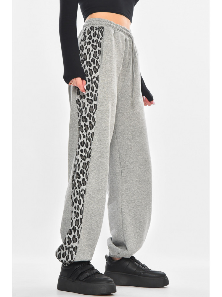 Штаны женские серого цвета со вставками 2763 211206C