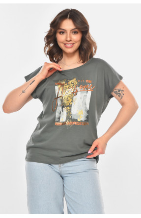 Футболка женская цвета хаки 211208C