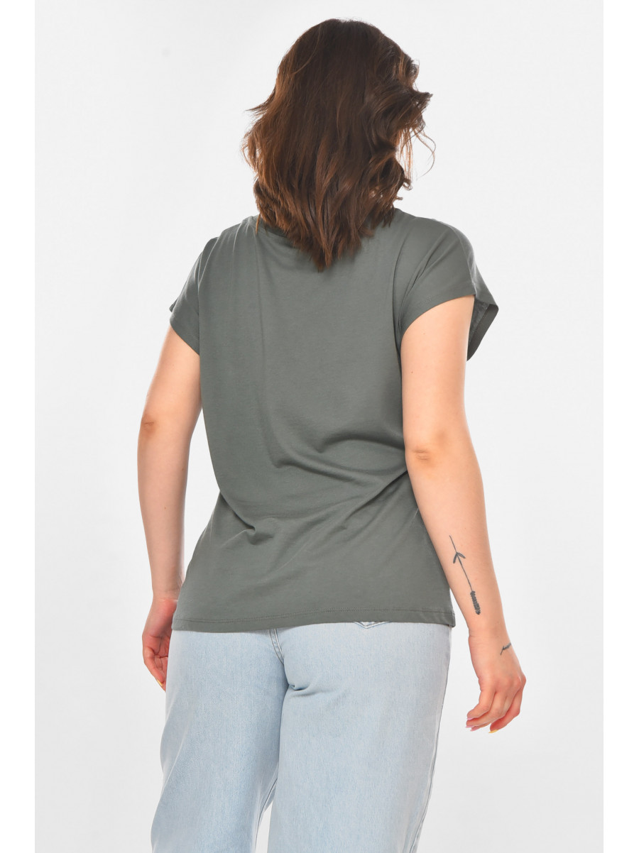 Футболка женская цвета хаки 211208C