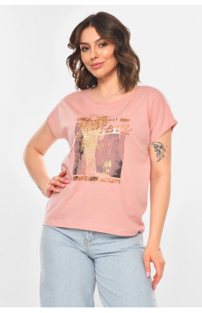 Футболка женская розового цвета 211210C