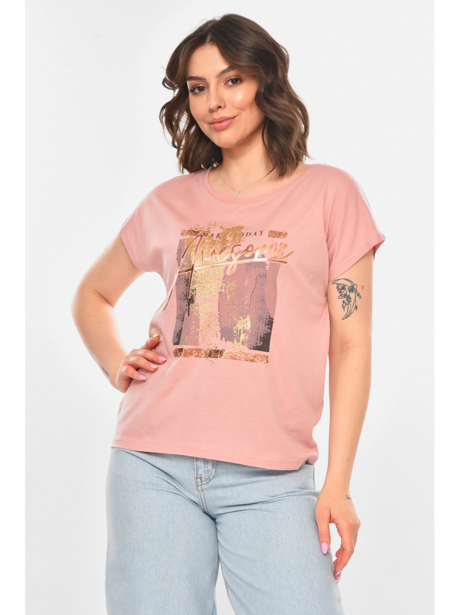 Футболка женская розового цвета 211210C