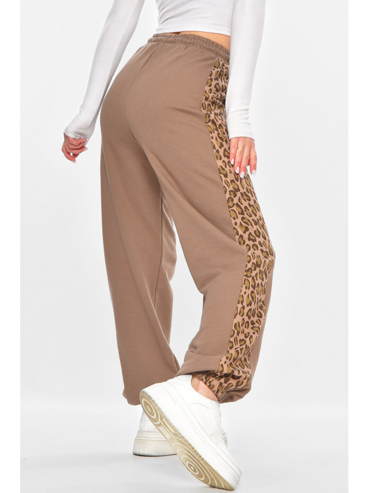 Штаны женские бежевого цвета со вставками 2763 211211C