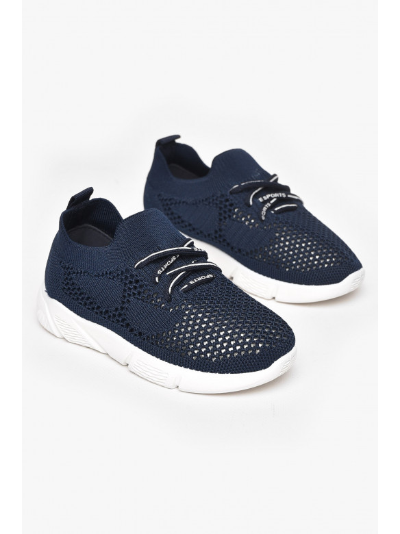 Кроссовки детские синего цвета на шнуровке 294С-7 211214C