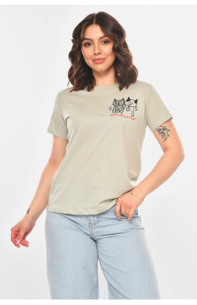 Футболка женская оливкового цвета 211216C