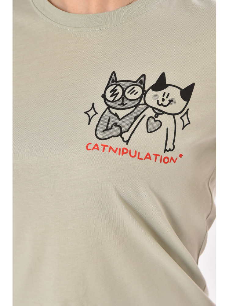 Футболка женская оливкового цвета 211216C