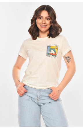 Футболка женская молочного цвета 211220C