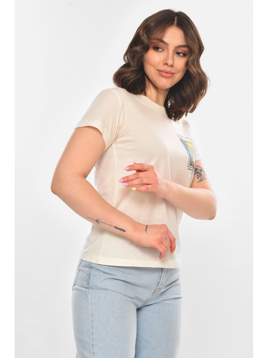 Футболка женская молочного цвета 211220C