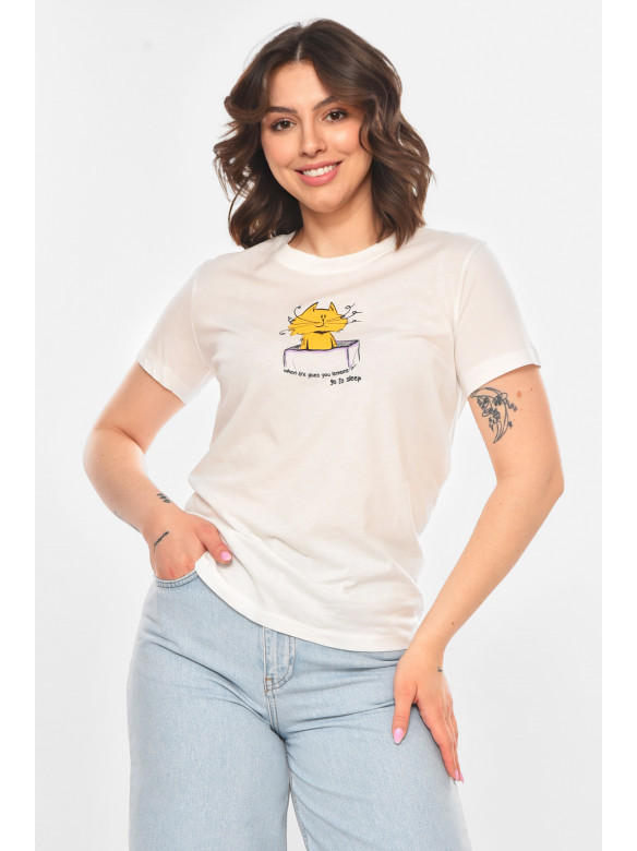 Футболка женская белого цвета 211225C