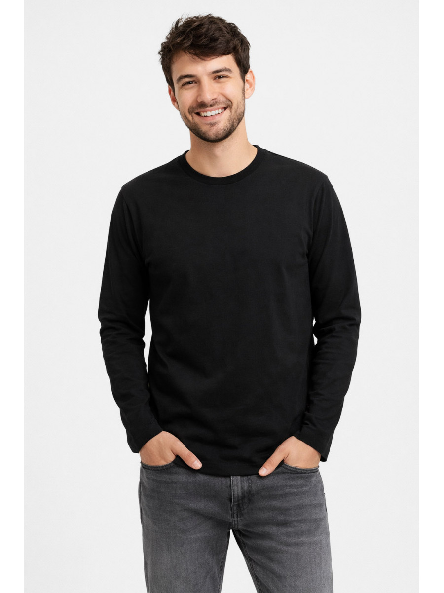 Кофта мужская полубатальная однотонная черного цвета GP105 211230C