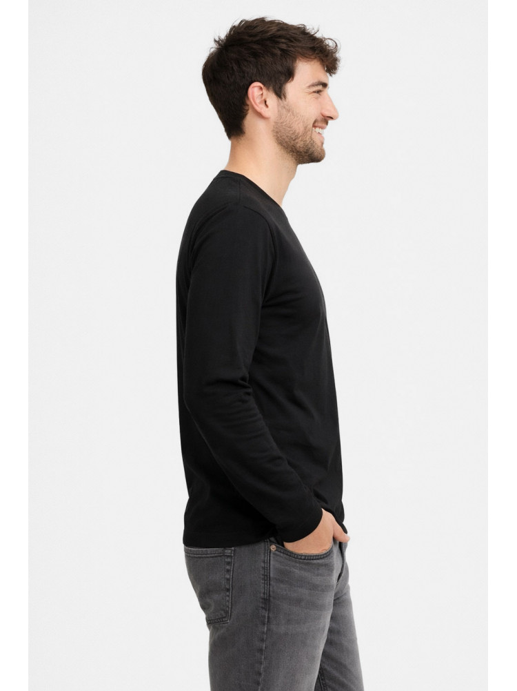 Кофта мужская полубатальная однотонная черного цвета GP105 211230C