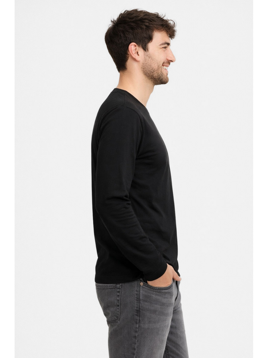 Кофта мужская полубатальная однотонная черного цвета GP105 211230C