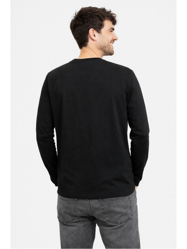 Кофта мужская полубатальная однотонная черного цвета GP105 211230C